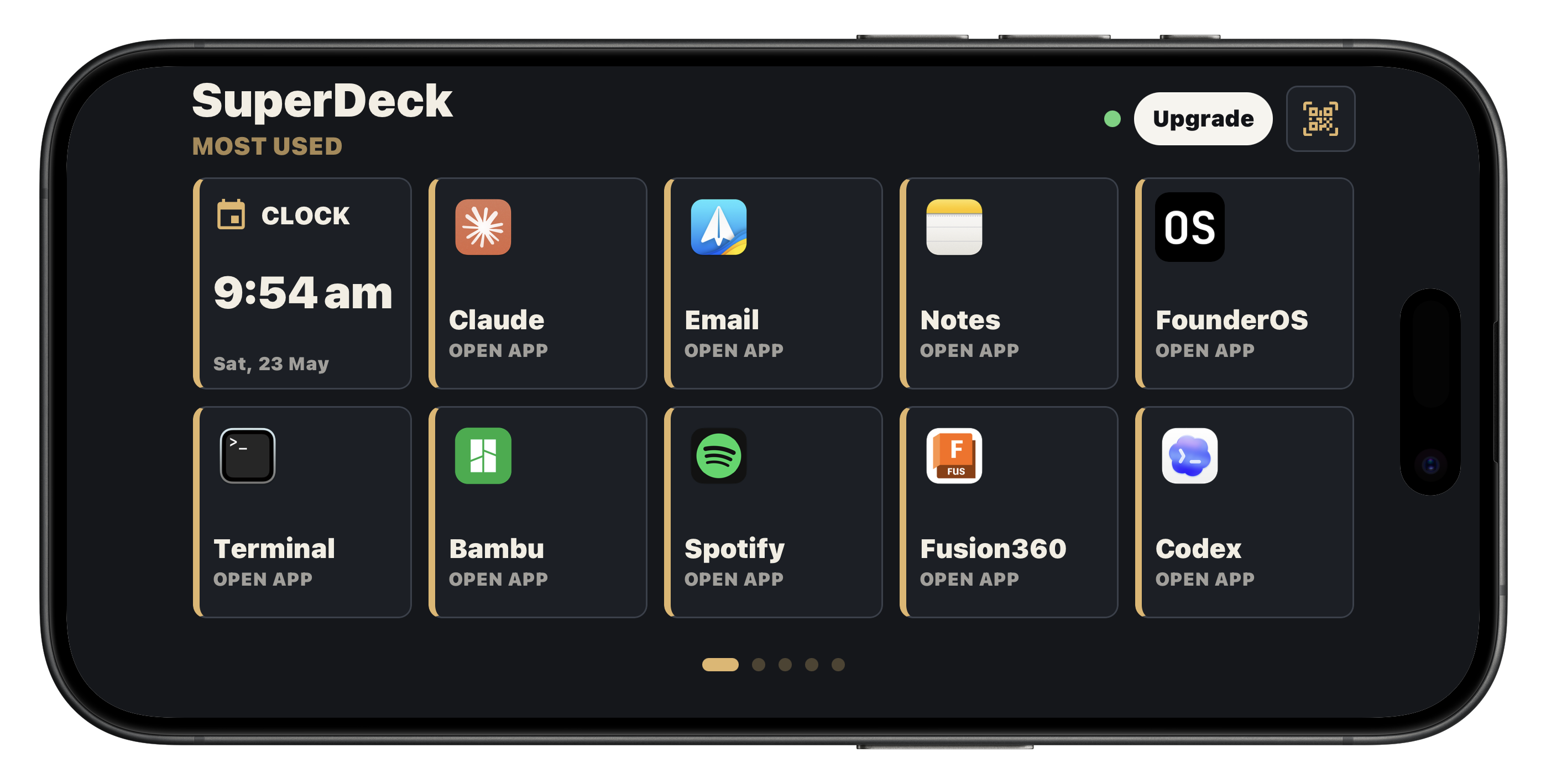 Hardware SuperDeck skin on iPhone
