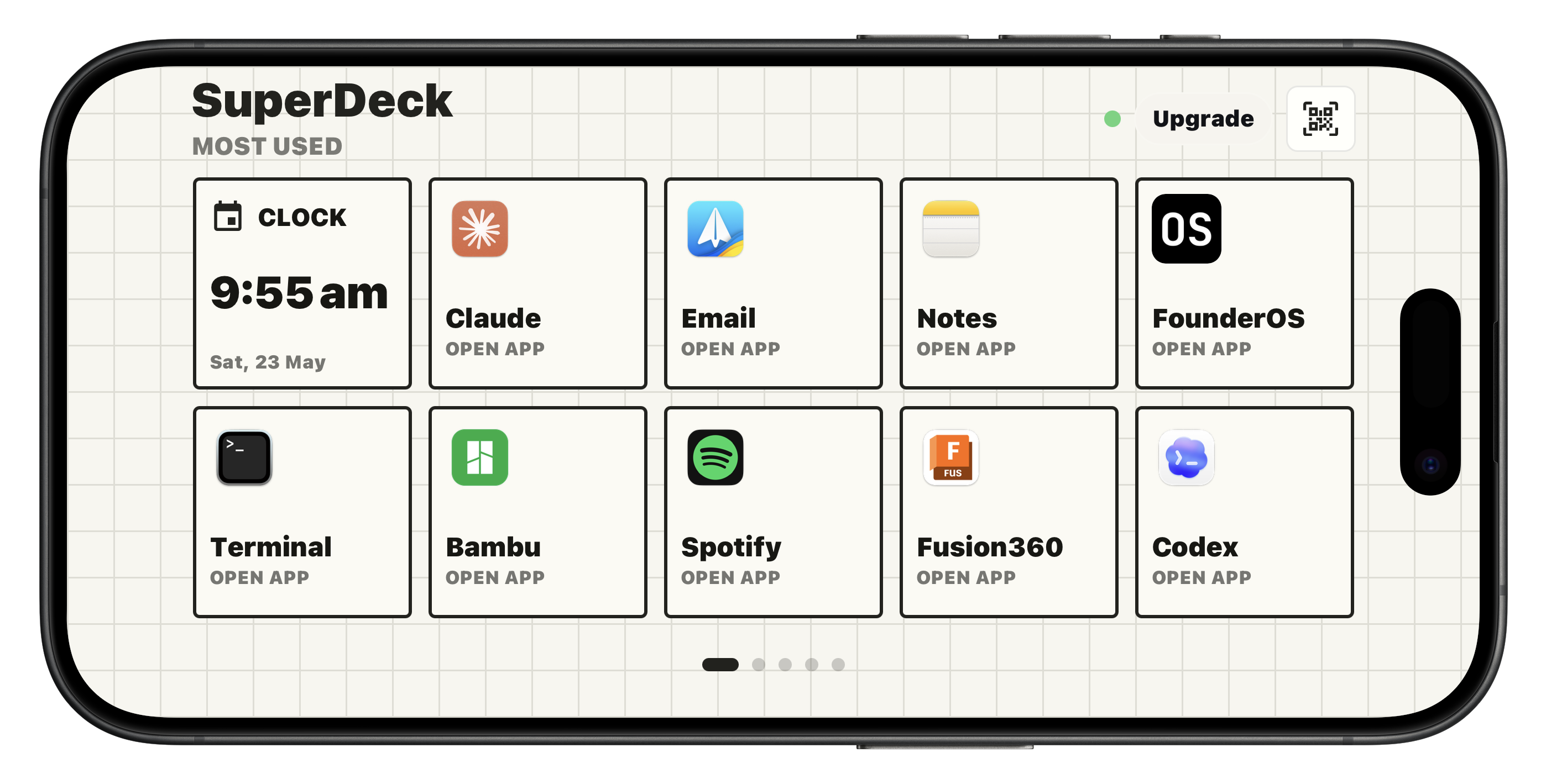 Light SuperDeck skin on iPhone