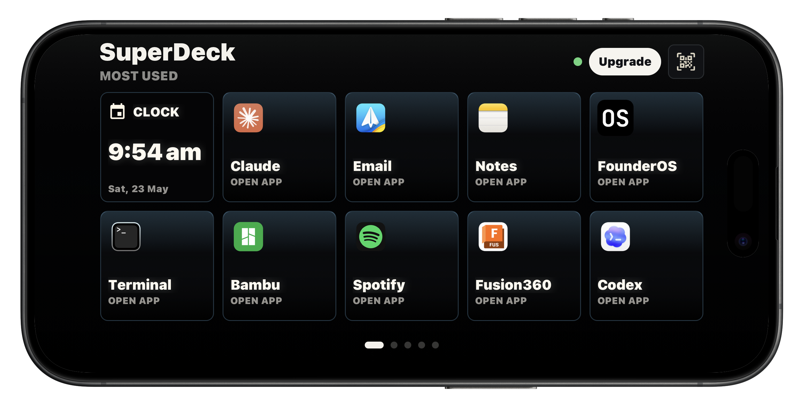 OLED SuperDeck skin on iPhone